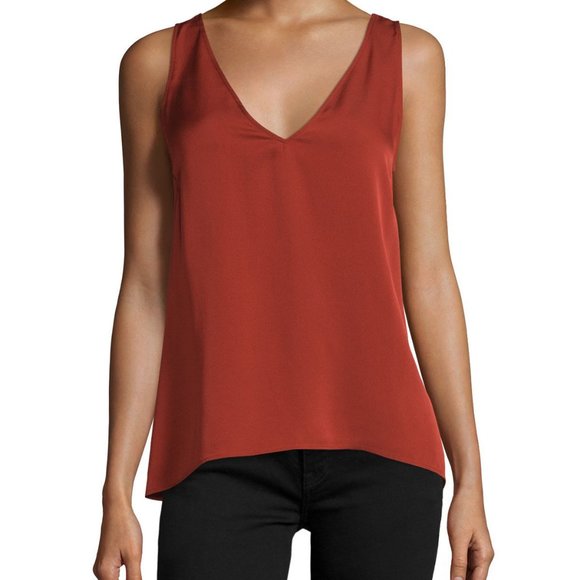 Theory Tops - ❤️ Theory 100% Silk Camisole - Narcyz Georgette in Red Oak